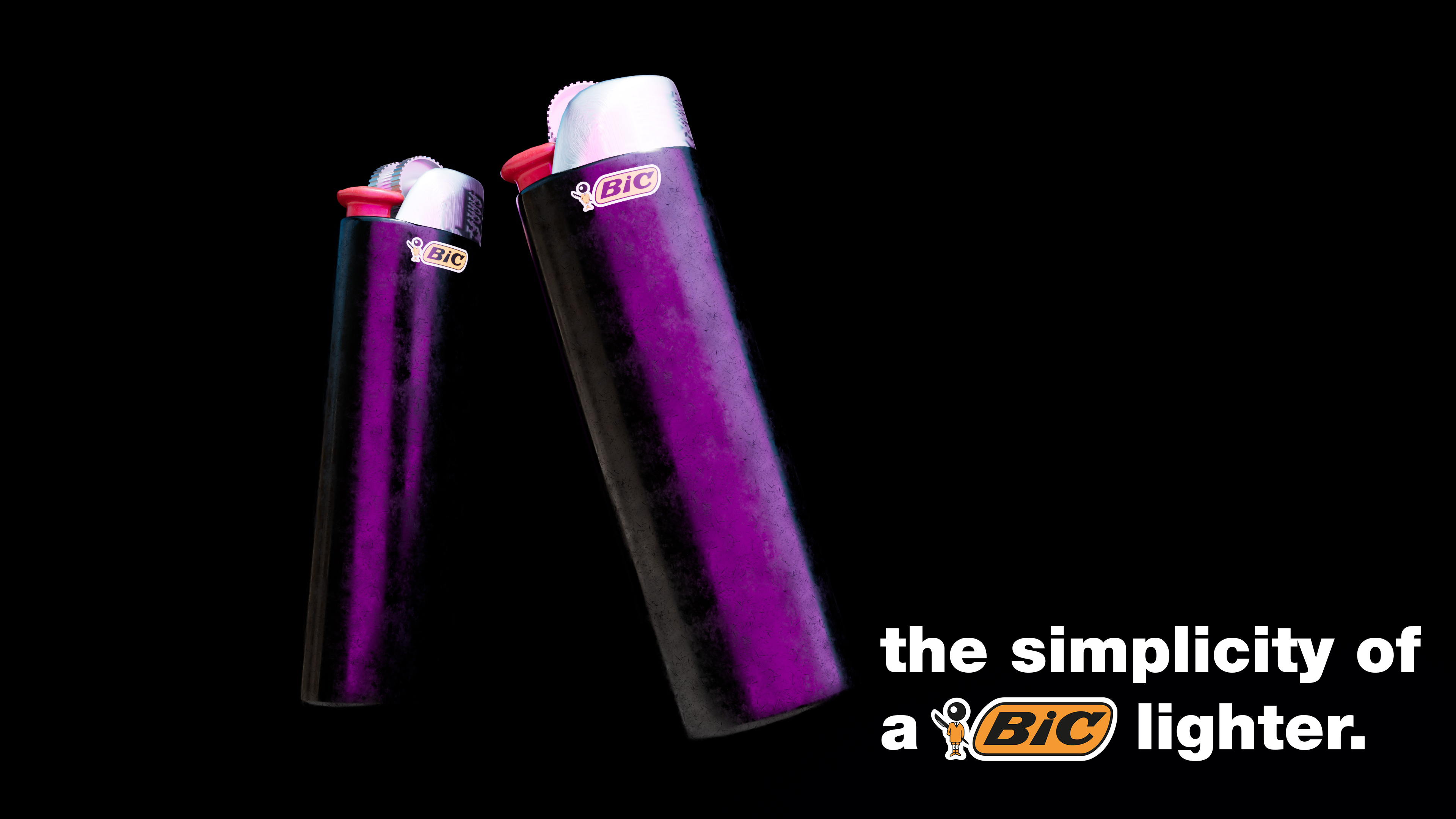 Bic lighter — dark background
