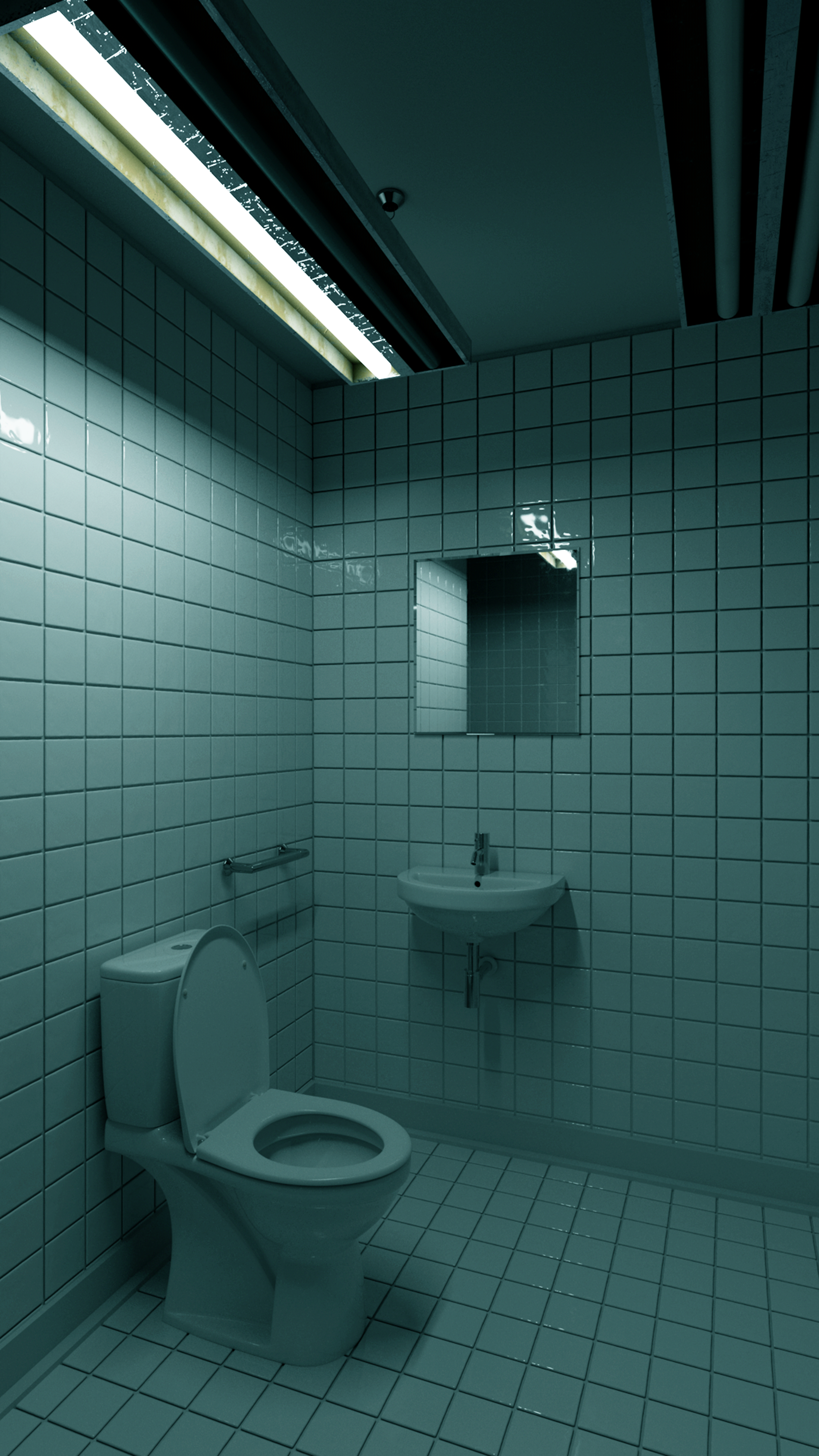 Liminal bathroom render